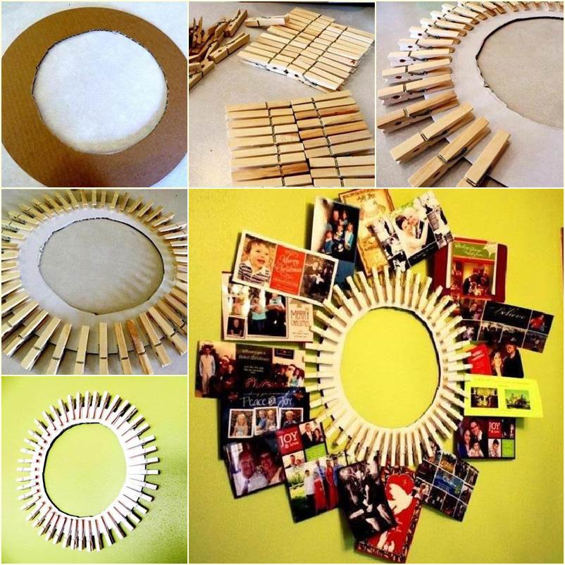 DIY Clothespin Wreath Picture Frame