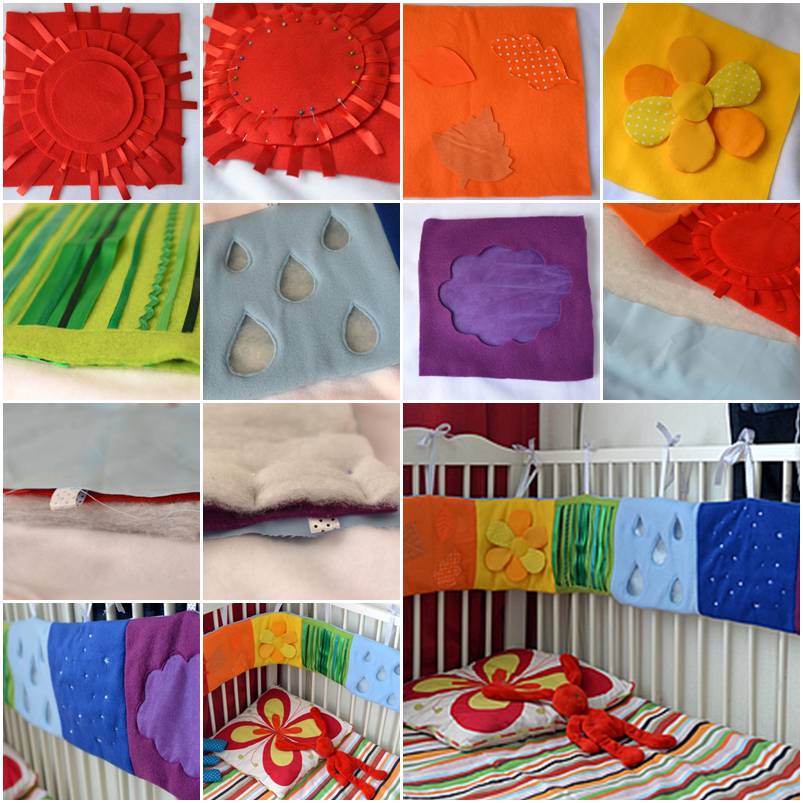 DIY Colorful Baby Crib Side Cloth Book Decoration
