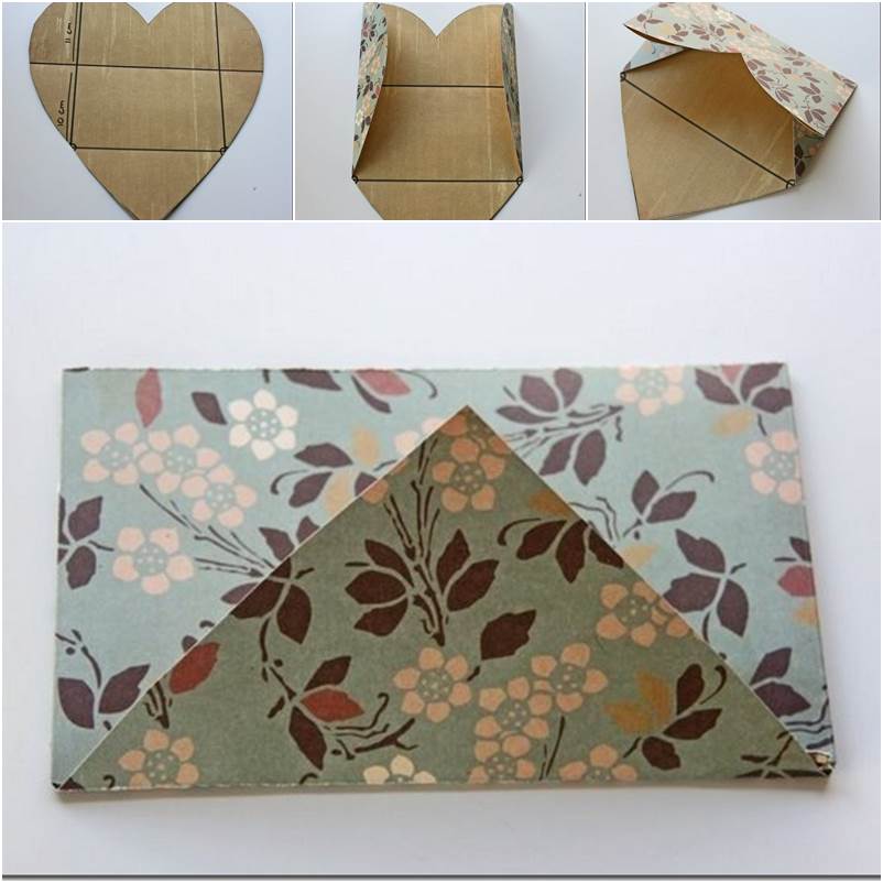 DIY Easy Envelope from Heart Shaped Paper