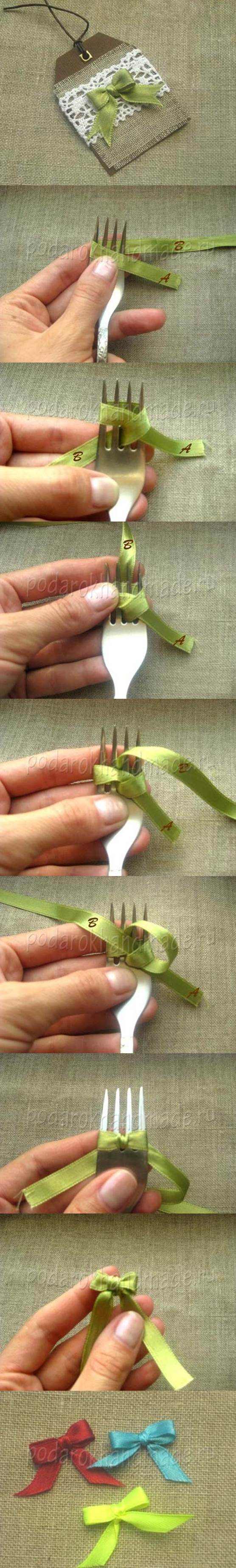 DIY Easy Ribbon Bow with a Fork 1