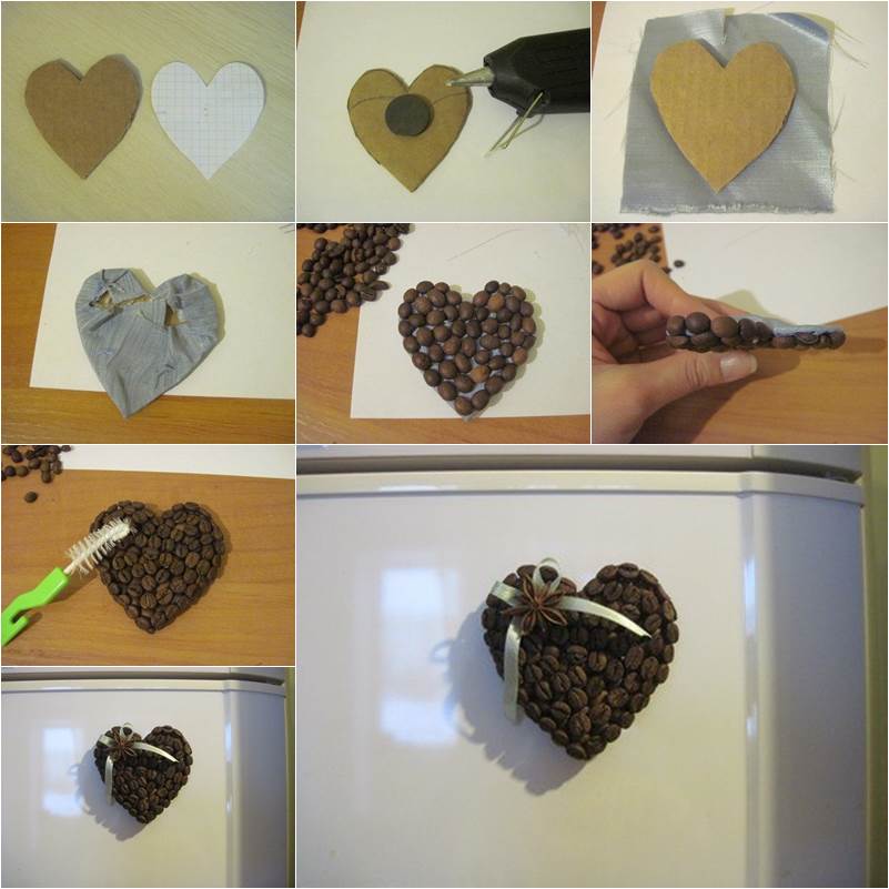 DIY Coffee Bean Fridge Magnet