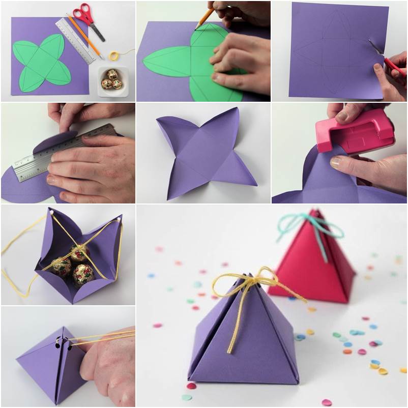 DIY Cute Simple Pyramid Gift Box