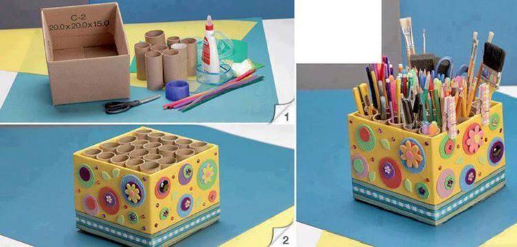 cardboard pencil holder