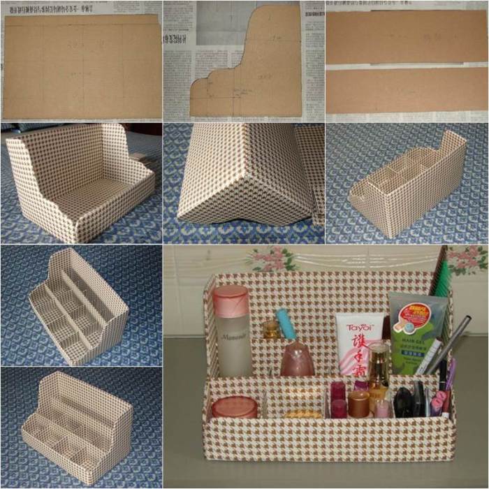 DIY Nice Cardboard Desktop Organizer | Good Home DIY
