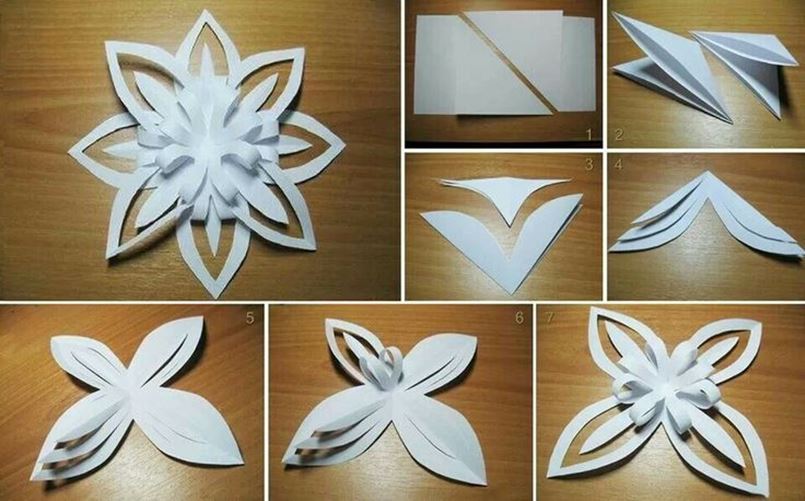 DIY 3D Paper Snowflake Flower