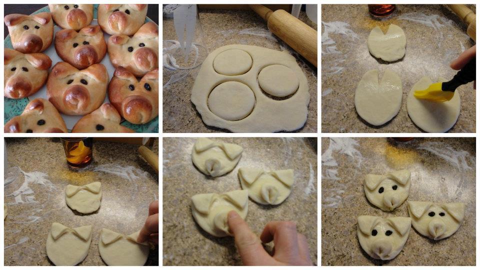 DIY Adorable Piglet Face Bread