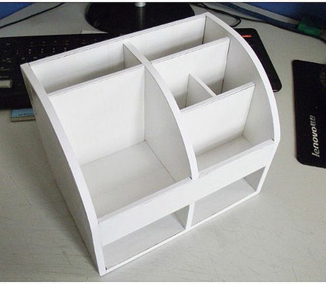 DIY Cardboard Desktop Organizer with Drawers 6