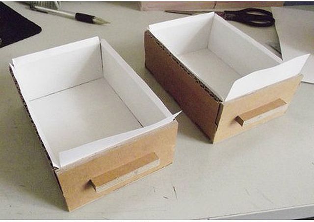 DIY Cardboard Desktop Organizer with Drawers 7