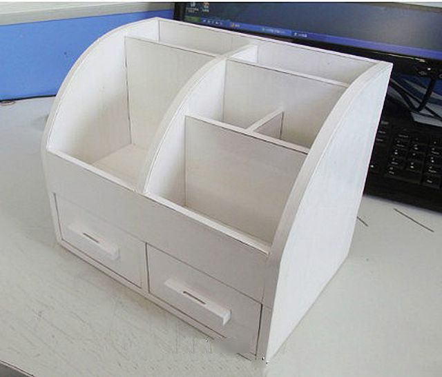 DIY Cardboard Desktop Organizer with Drawers 8