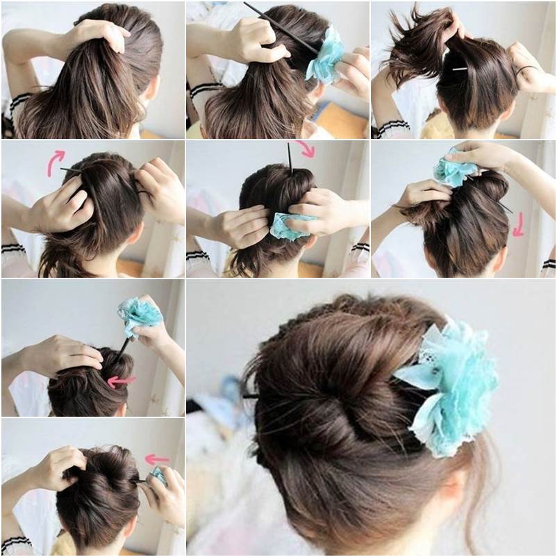 DIY Easy Updo Hairstyle with a Chopstick
