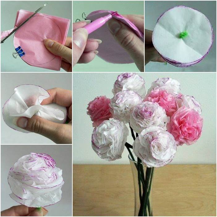 DIY Beautiful Tissue Paper Flowers